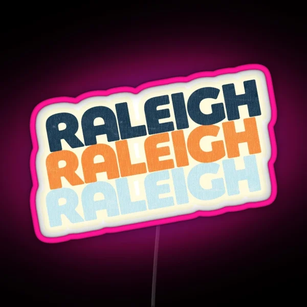 Raleigh NC Retro Stack RGB Neon Sign