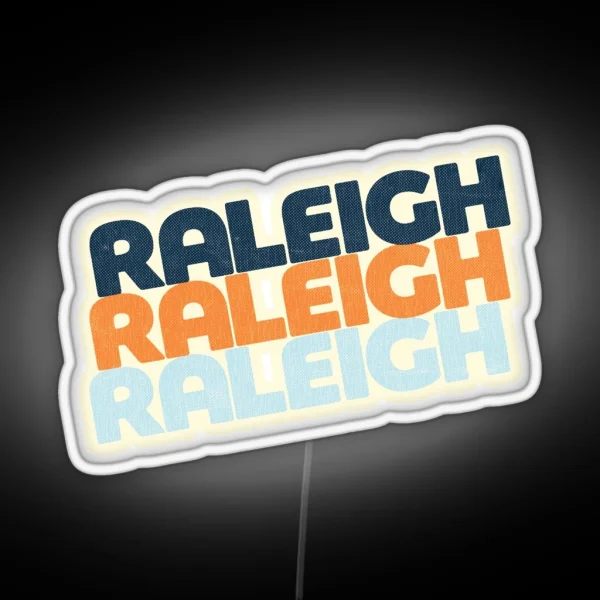 Raleigh NC Retro Stack RGB Neon Sign