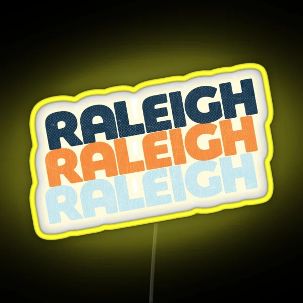 Raleigh NC Retro Stack RGB Neon Sign