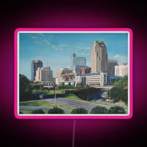 Raleigh NC Skyline Art Print RGB Neon Sign