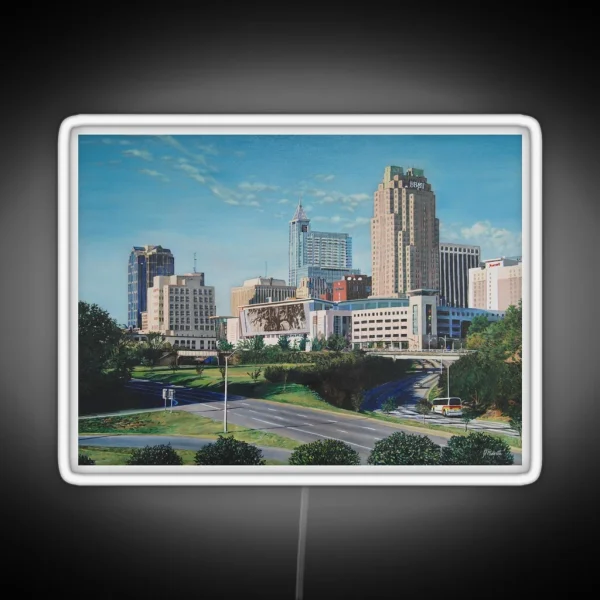Raleigh NC Skyline Art Print RGB Neon Sign