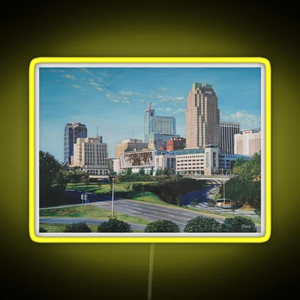 Raleigh NC Skyline Art Print RGB Neon Sign