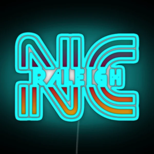 Raleigh NC Souvenirs North Carolina Vintage RGB Neon Sign