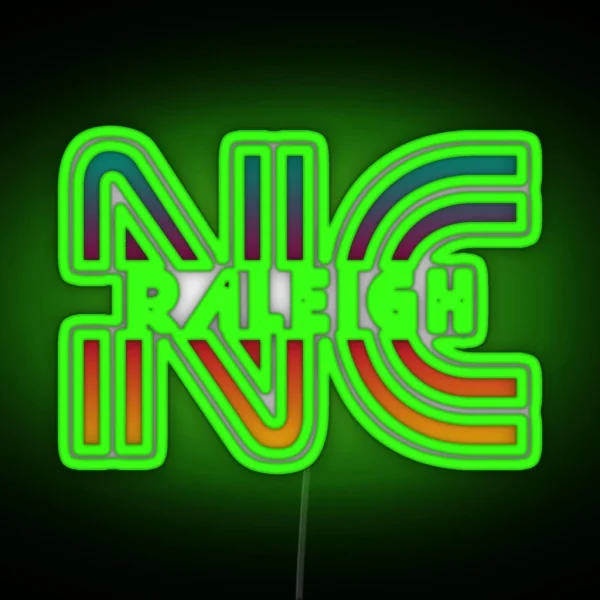 Raleigh NC Souvenirs North Carolina Vintage RGB Neon Sign