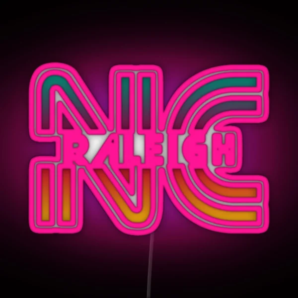 Raleigh NC Souvenirs North Carolina Vintage RGB Neon Sign