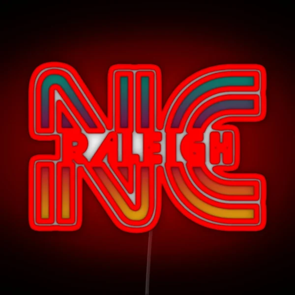 Raleigh NC Souvenirs North Carolina Vintage RGB Neon Sign