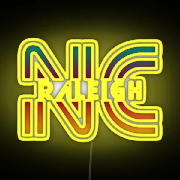 Raleigh NC Souvenirs North Carolina Vintage RGB Neon Sign