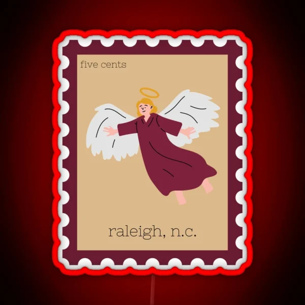 Raleigh NC Stamp RGB Neon Sign