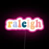 Vintage-inspired neon light display for modern Raleigh city lovers anywhere.