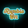 RGB color-changing LED lighted 'Ramble On' rockstar music wall art decor.