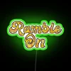 Vibrant 48-inch multi-color neon sign with customizable Ramble On lyrics