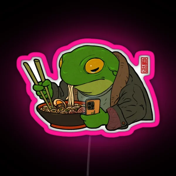 Ramen Lover Frog RGB Neon Sign