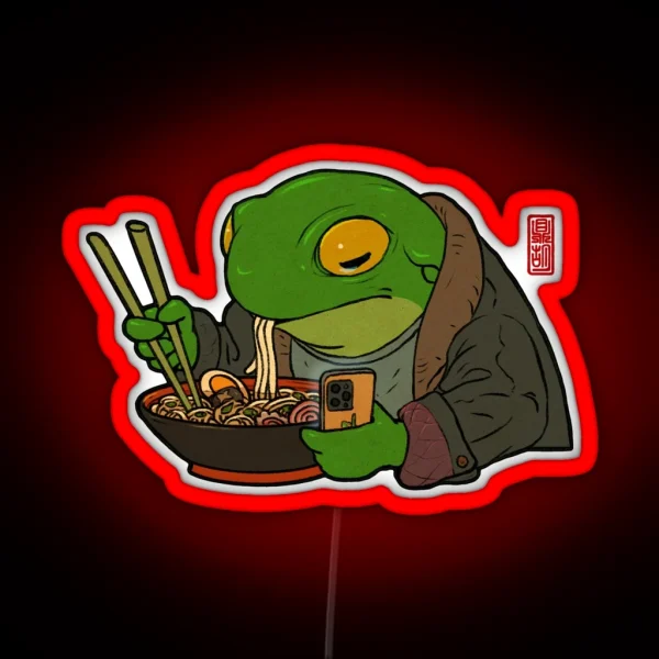 Ramen Lover Frog RGB Neon Sign