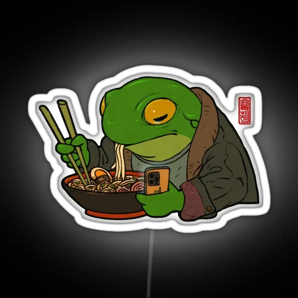 Ramen Lover Frog RGB Neon Sign