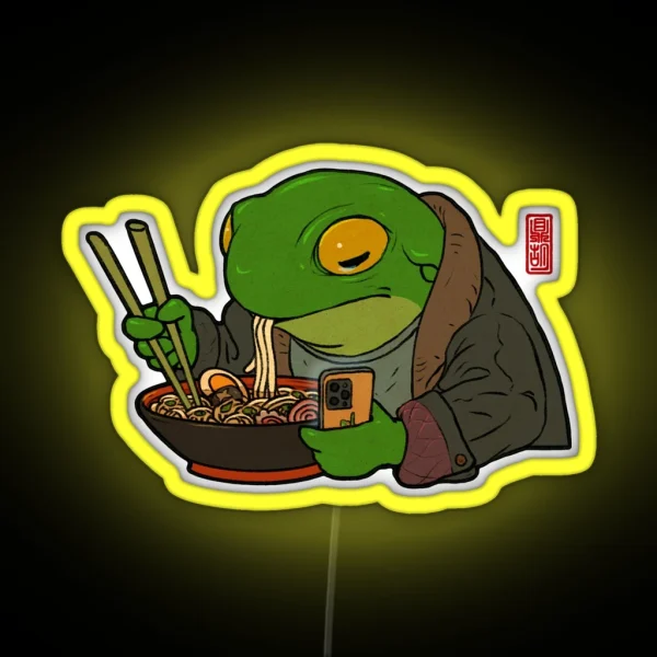Ramen Lover Frog RGB Neon Sign