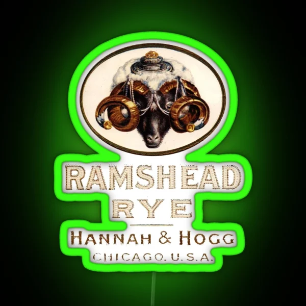 Rams Head Rye Chicago Illinois RGB Neon Sign