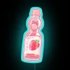 Strawberry flavored Japanese soda inspired neon lighting decor accent wall art