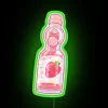 Vibrant strawberry colored Ramune neon sign for modern home decor spaces.