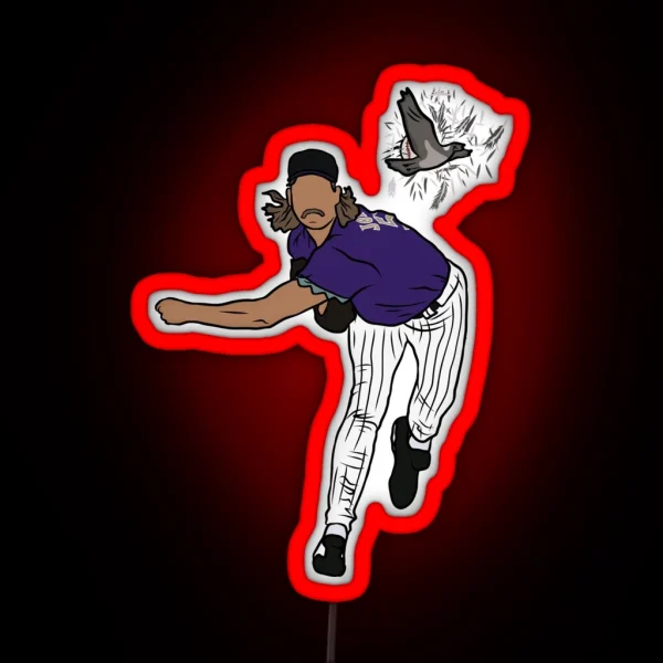 Randy Johnson Hits The Bird RGB Neon Sign