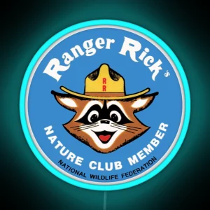 Ranger Rick S Nature Club Vintage Member Badge RGB Neon Sign