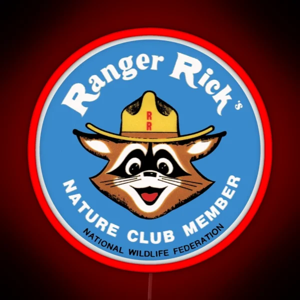 Ranger Rick S Nature Club Vintage Member Badge RGB Neon Sign