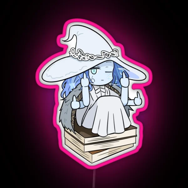 Ranni The Witch Elden Ring Cute Chibi Blue Skin Blue Hair RGB Neon Sign