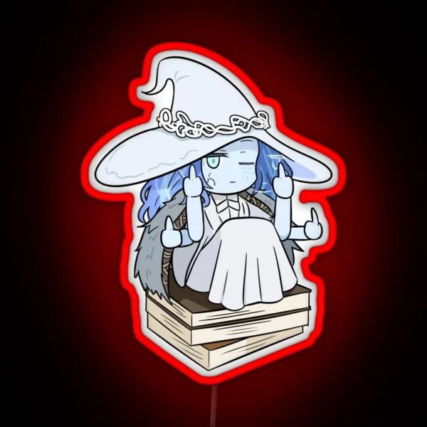 Ranni The Witch Elden Ring Cute Chibi Blue Skin Blue Hair RGB Neon Sign