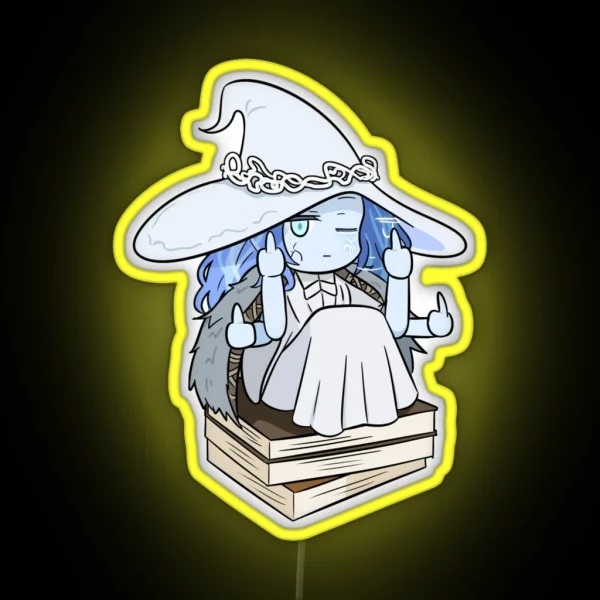 Ranni The Witch Elden Ring Cute Chibi Blue Skin Blue Hair RGB Neon Sign