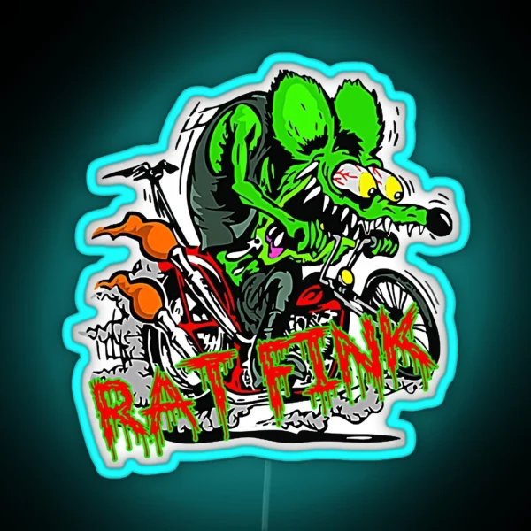 Rat Angry RGB Neon Sign