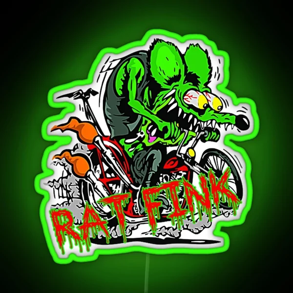 Rat Angry RGB Neon Sign
