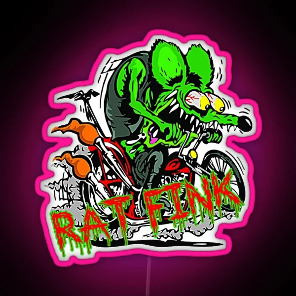 Rat Angry RGB Neon Sign