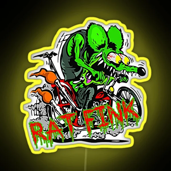 Rat Angry RGB Neon Sign