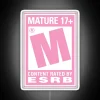 Eye-catching rated M pink RGB neon sign with modern design