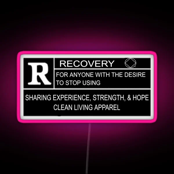 Rated R For Recovery Narcotics Anonymous Gifts NA AA RGB Neon Sign