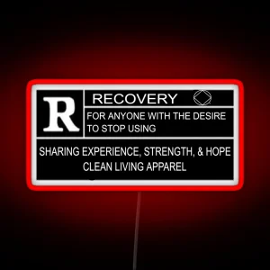 Rated R For Recovery Narcotics Anonymous Gifts NA AA RGB Neon Sign