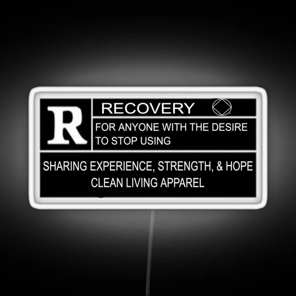 Rated R For Recovery Narcotics Anonymous Gifts NA AA RGB Neon Sign