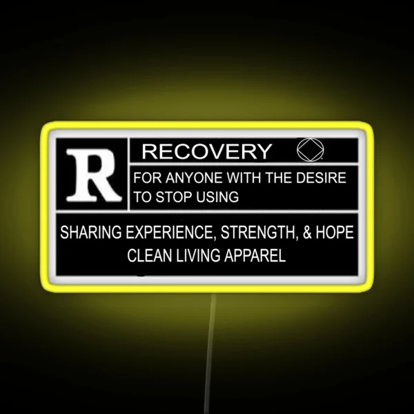 Rated R For Recovery Narcotics Anonymous Gifts NA AA RGB Neon Sign