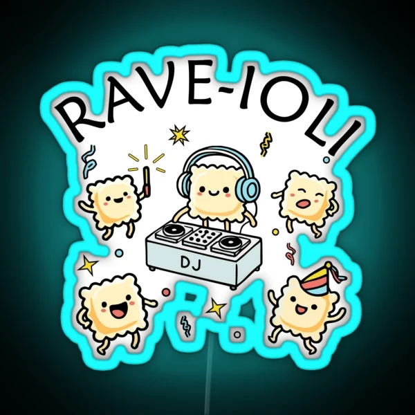 Rave Ioli Rave Pasta Party RGB Neon Sign
