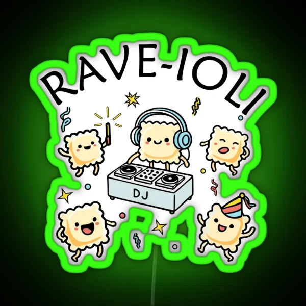 Rave Ioli Rave Pasta Party RGB Neon Sign