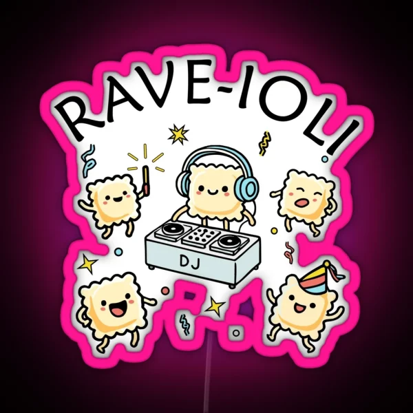 Rave Ioli Rave Pasta Party RGB Neon Sign