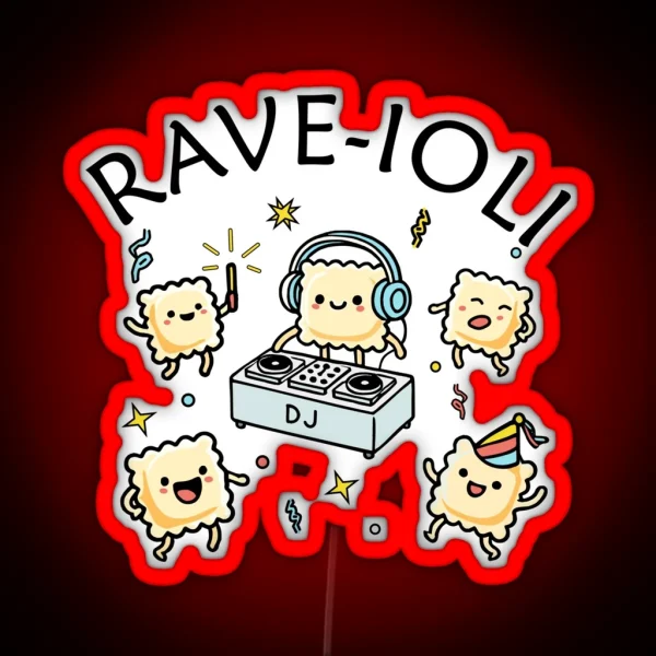 Rave Ioli Rave Pasta Party RGB Neon Sign