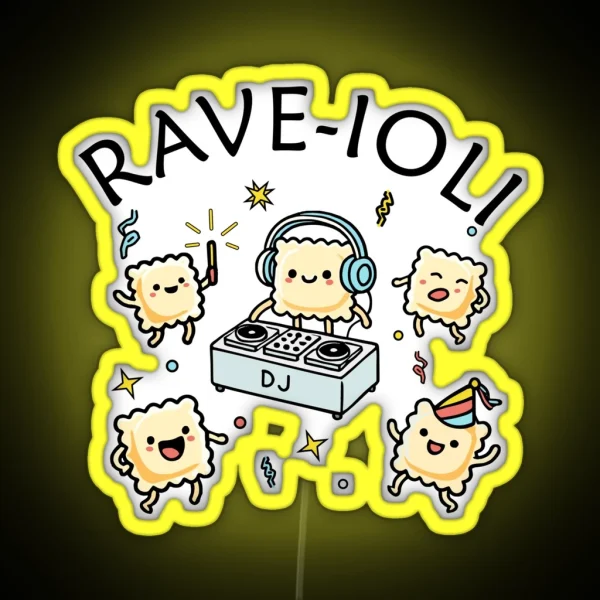 Rave Ioli Rave Pasta Party RGB Neon Sign