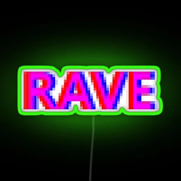 Rave Mask Rave Face Mask RGB Neon Sign