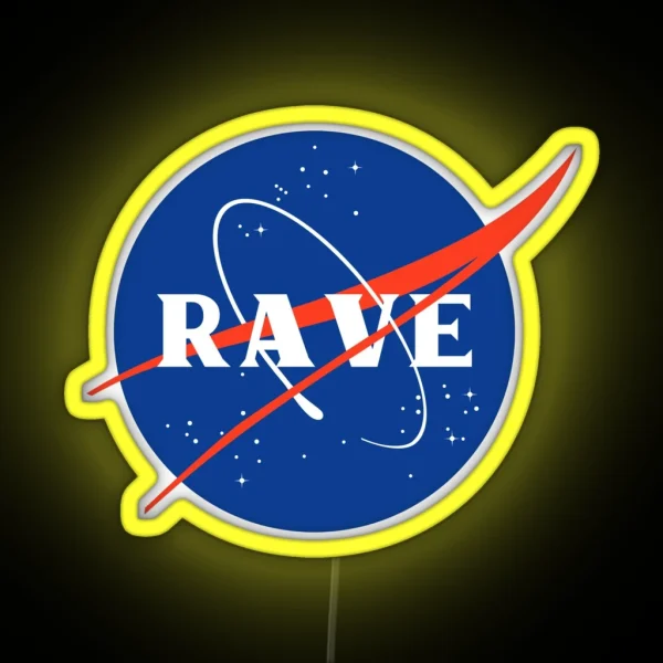 Rave NASA Logo RGB Neon Sign