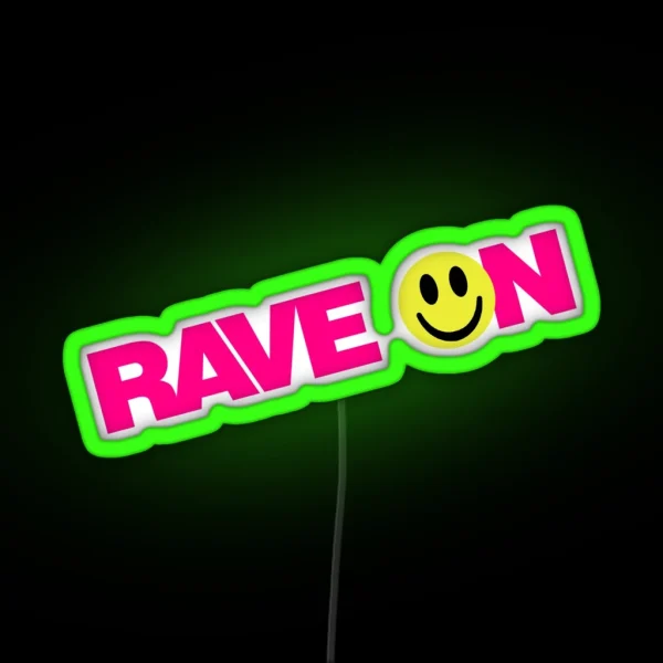 Rave On DJ RGB Neon Sign