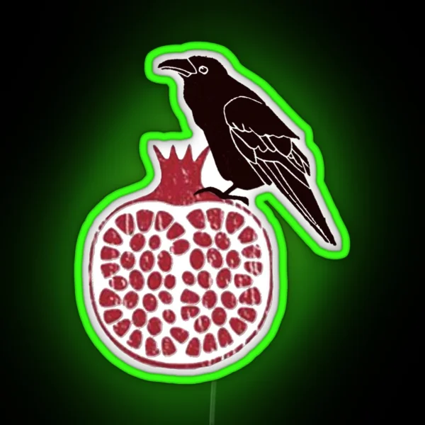 Raven On Pomergranate RGB Neon Sign