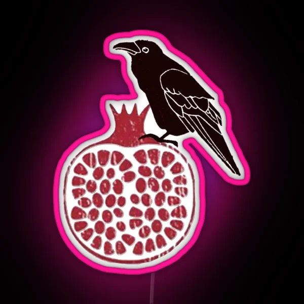 Raven On Pomergranate RGB Neon Sign