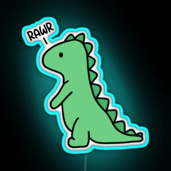 Rawr Dinosaur Small RGB Neon Sign