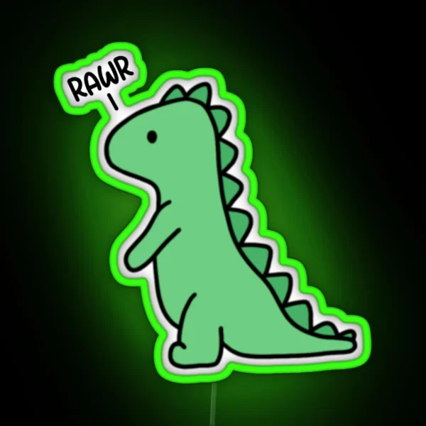 Rawr Dinosaur Small RGB Neon Sign