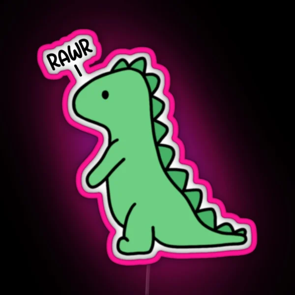 Rawr Dinosaur Small RGB Neon Sign